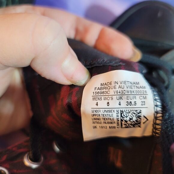 Converse Chuck Taylor All Star Hi DC Comics Joker Black Face Men's 4 Women's 6 - Picture 11 of 15